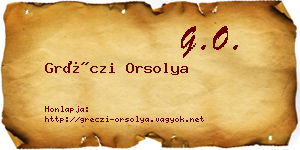 Gréczi Orsolya névjegykártya